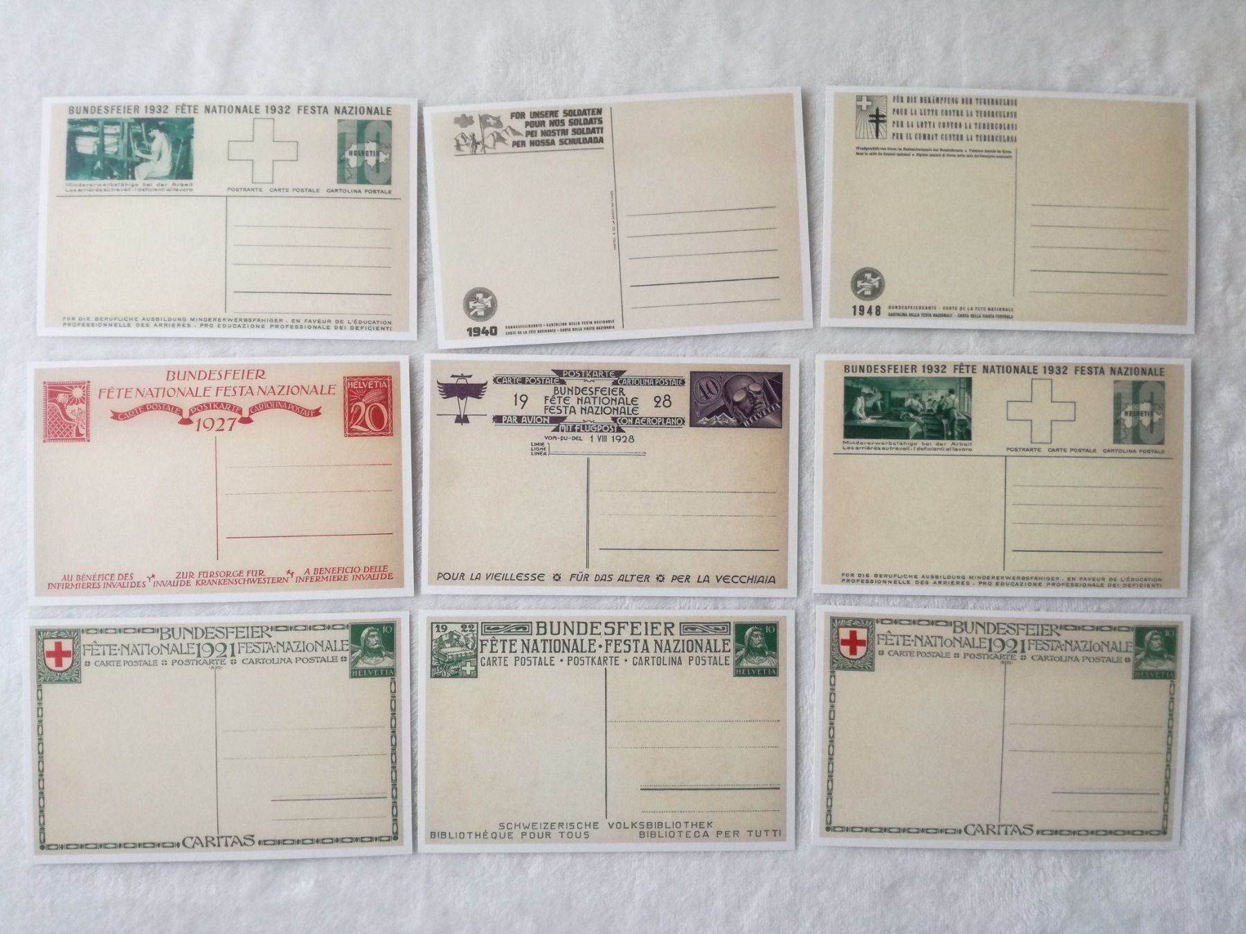 Cartoline postali: 9 AK Bundesfeier Postkarten, Reprints – Nuovo (secondo la descrizione) da Zürich venduto da tol_b7c7 5