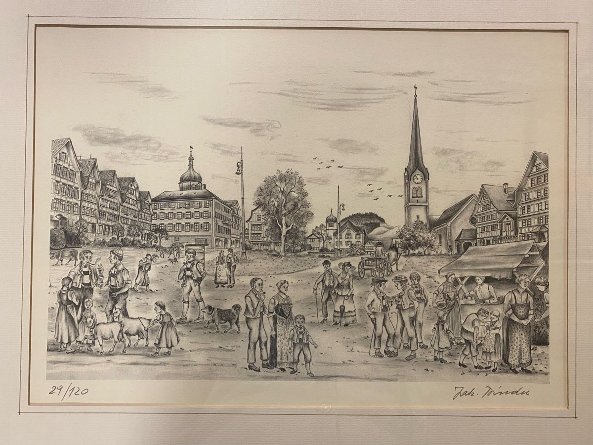 Dipinti: JAKOB BINDER CH APPENZELLERBILD 1972 – Usato da St. Gallen venduto da Goldband 3