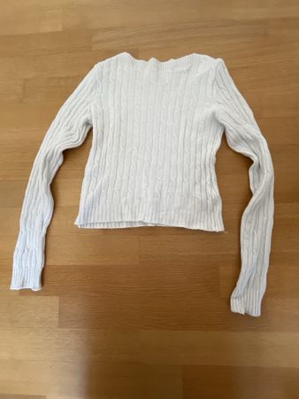 Damen Pullover weiss Zopfmuster Grösse XS 