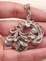 Jugendstil 835er Silber massive Anhänger, Meisterpunze Top