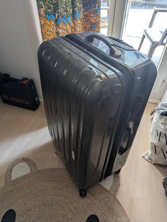 Reise Koffer dunkelgrau Rollkoffer Größe L 