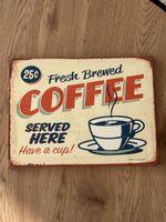 Vintage Kaffee Blechschild - "Fresh Brewed Coffee"