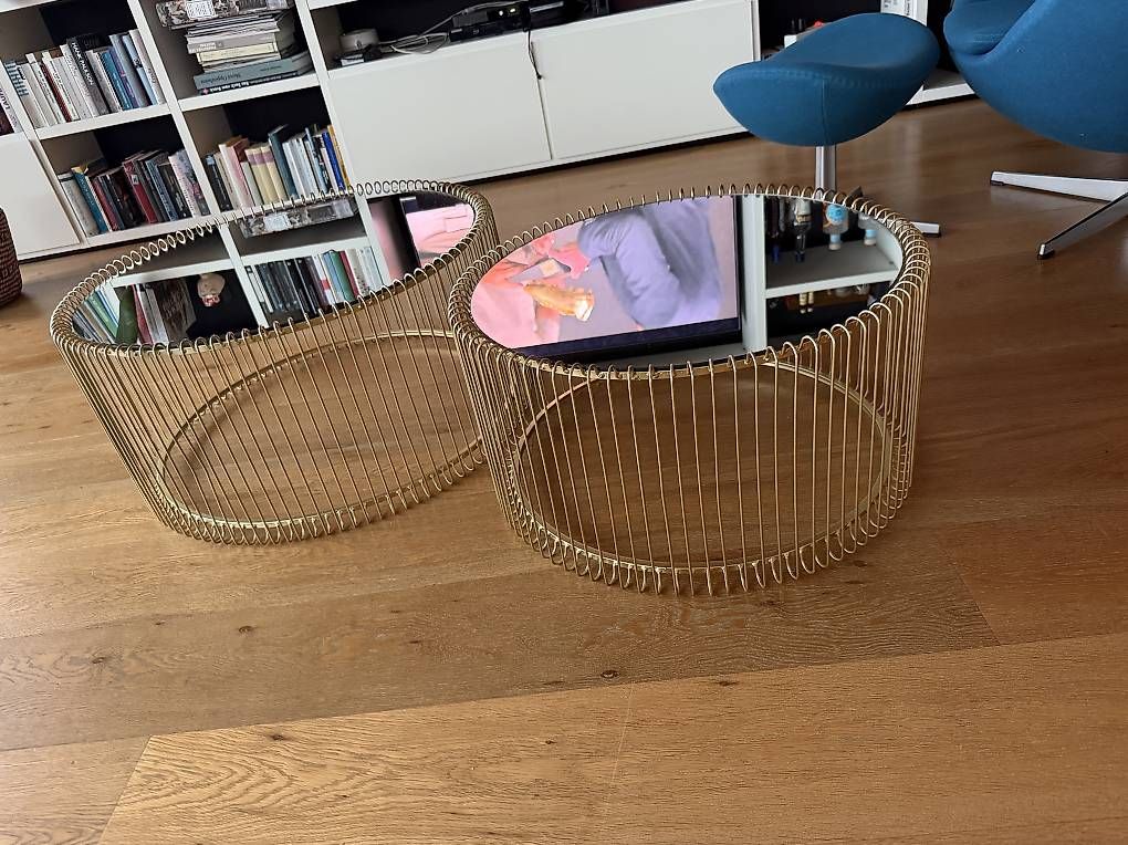 Tische: 2 Tische Gold / Glas  – Gebraucht aus Schindellegi von Poshanna 1