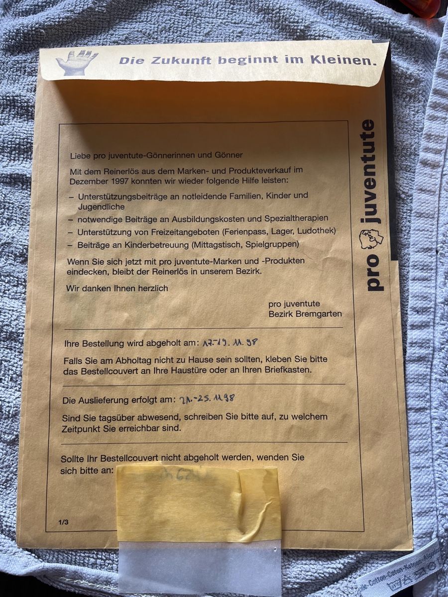 Tutti i francobolli: Pro Juventute Couvert leer – Usato da Dintikon venduto da Redgar58 1