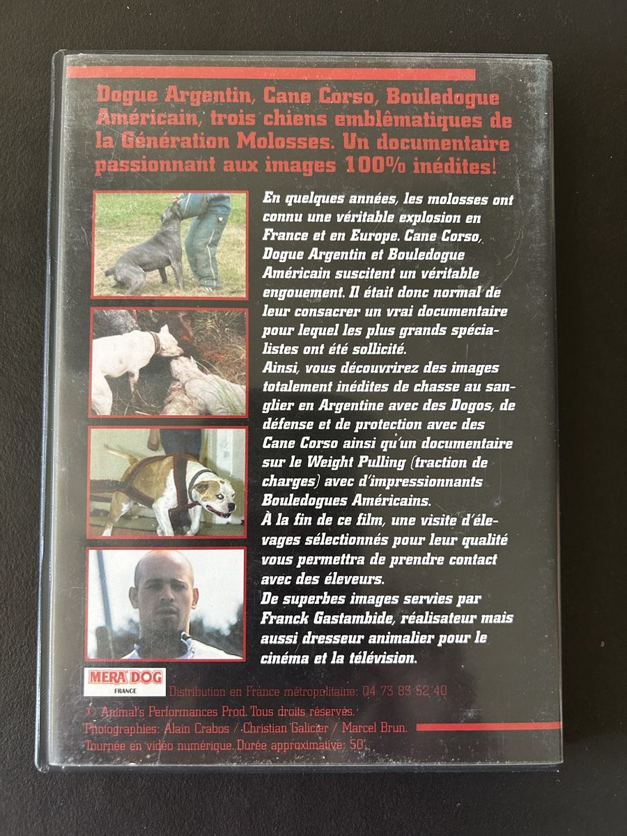 Tutti i DVDs: DVD Génération Molosses Dogue Argentin Cane Corso 50 min – Usato da St-Cierges venduto da Crisi53 1