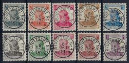 LUXUS Vollstempel Lot. Württemberg 1916 Dienstmarken