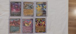 Lot de 6 cartes Pokémon ex/V en bon état général dés 1frs