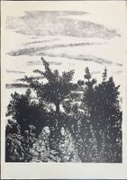 Max Hunziker. Paar im Park, 1959. Litho.