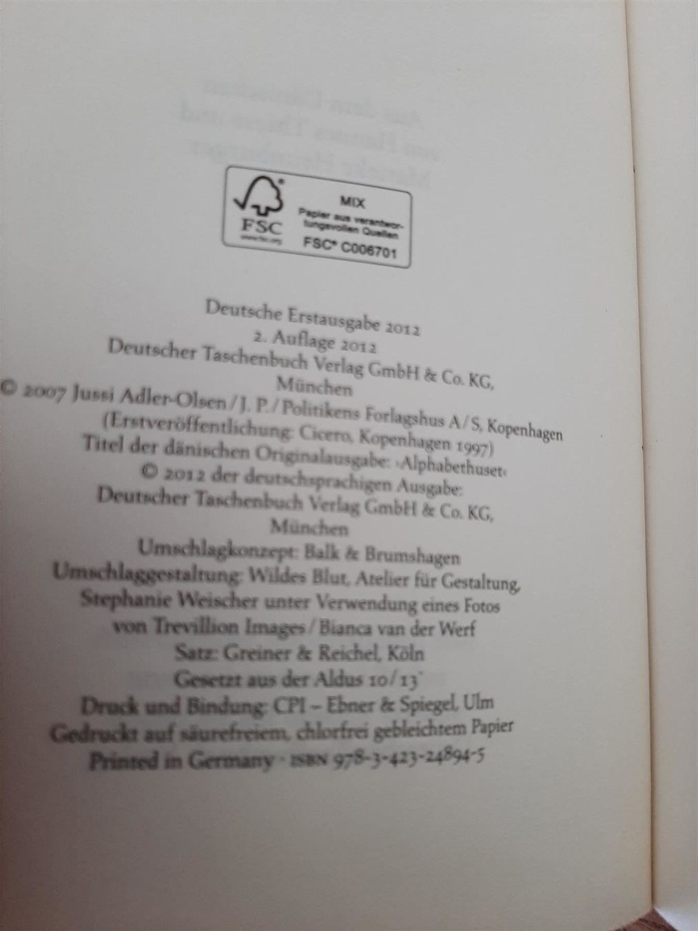 Bücher: Adler Olsen Das Alphabet Haus – Gebraucht aus Affoltern am Albis von Sabinezc 3