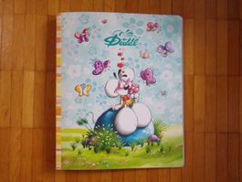 Diddl Mappe blau Diddl mit Blume und Schmetterlingen