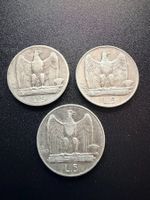 3x 5 Lire 1929 Vittorio/ Adler Silbermünze 835/1000