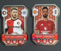 2 Fussballkarten Fernandes und Giménez, Chrome Shield
