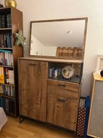 Meuble d'entrée en bois avec miroir assorti