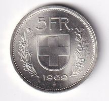 5 Franken 1969 fast unz