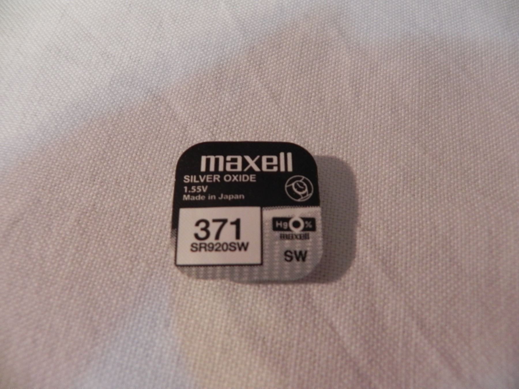 Caricatori & Batterie: PILE MAXELL 371 1,55V – Nuovo e nell'imballaggio originale da la Chaux-de-Fonds venduto da Lampe