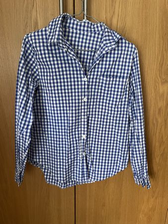 Chemise à carreaux bleus et blancs, taille S