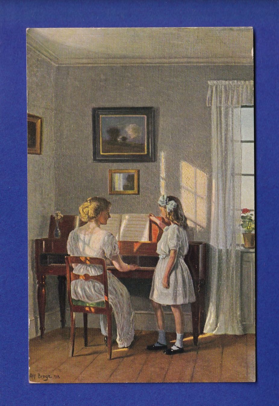 Cartoline postali: ENFANT - Leçon de piano – Usato da Pully venduto da nicecards-shop