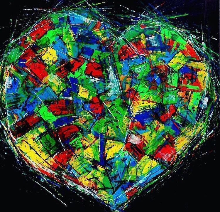 Dipinti: POSITIFF ART: Multicolor abstraktes Bild Quadro ASTRATTO – Nuovo e nell'imballaggio originale da Rovio venduto da POSITIFFARTandPLANTS