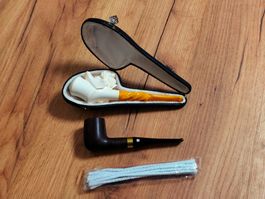 2 edle Pfeifen, Ebenholz 9mm & Meerschaum, Tabakpfeife TOP!