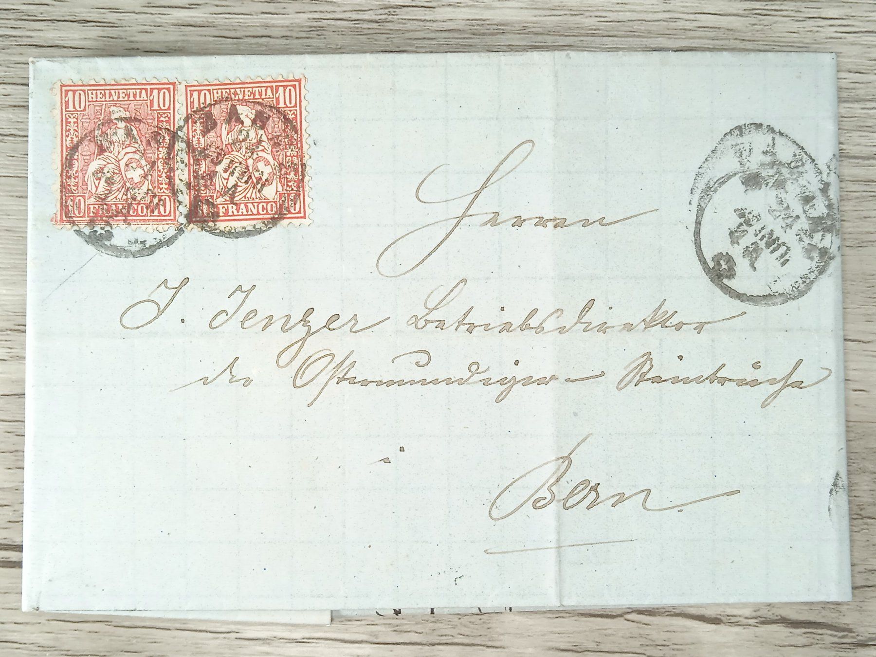 Alle Briefmarken: TR04 Enveloppe + Timbre Suisse 18xx – Gebraucht aus Cousset von Patrick_Collections