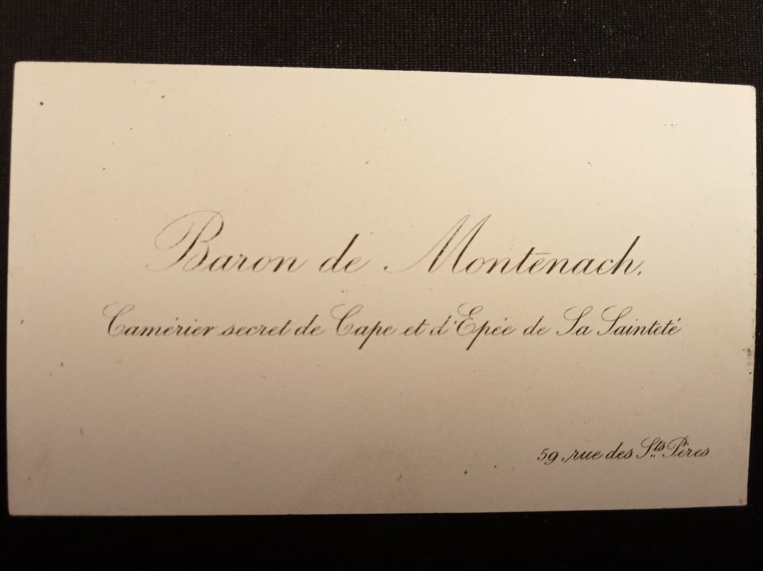 Cartoline postali: Baron de Montenach Visitenkarte – Usato da Luzern venduto da Einh0rn
