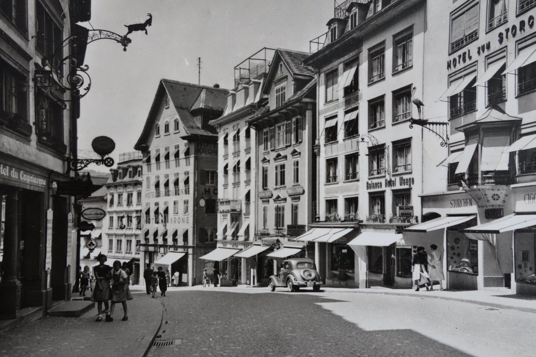 Ansichtskarten: EINSIEDELN - Hauptstrasse um 1950 – Gebraucht aus Ibach von Ibanto 1