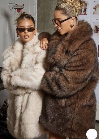 Fake Fur Mantel Gr. 38 ungetragen