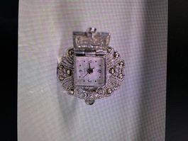 BAGUE-MONTRE-STRASS-MéTAL GRIS