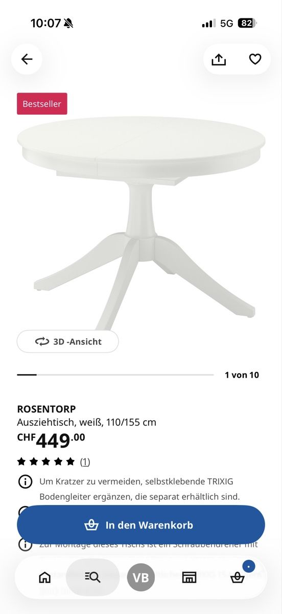 Tables: Esstisch ROSENTORP – D'occasion à Erschwil par norge99 1
