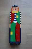 Holz: Clown bunt für Farbstifte NEU Unikat Schul-Etui Box