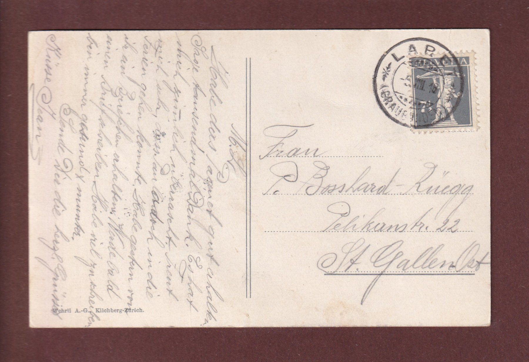 Cartoline postali: DAVOS - Tinzenhorn - 1918 – Usato da Pully venduto da nicecards 1