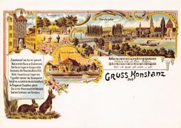 Konstanz am Bodensee, Litho REPRO, Original um 1900