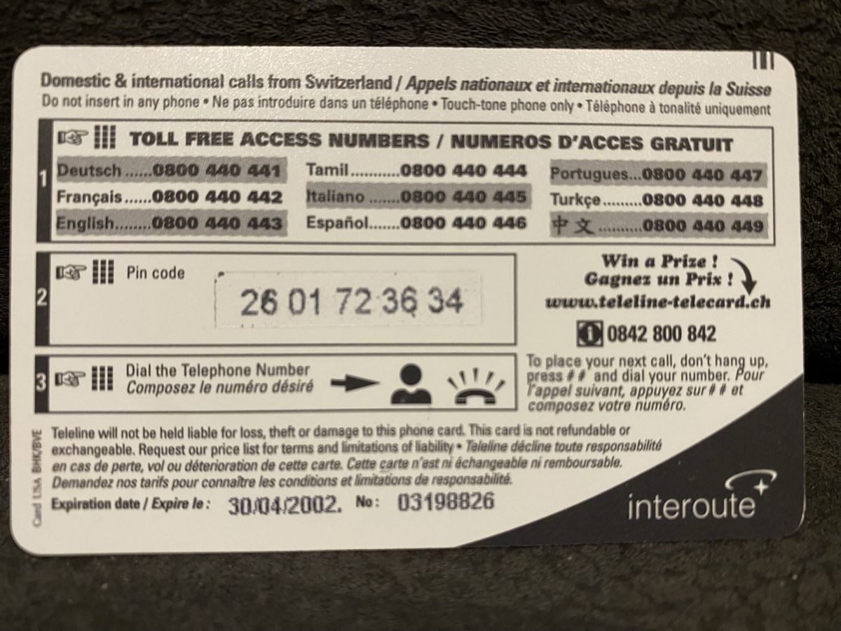 Telefon- & Taxkarten: Teleline – Gebraucht aus Lausanne von babacard10 1