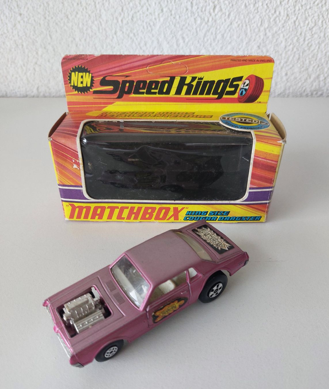 Matchbox Modellini d'auto: MATCHBOX SPEED KINGS K-21 COUGAR DRAGSTER mit Box – Nuovo e nell'imballaggio originale da Schenkon venduto da Elbarto007