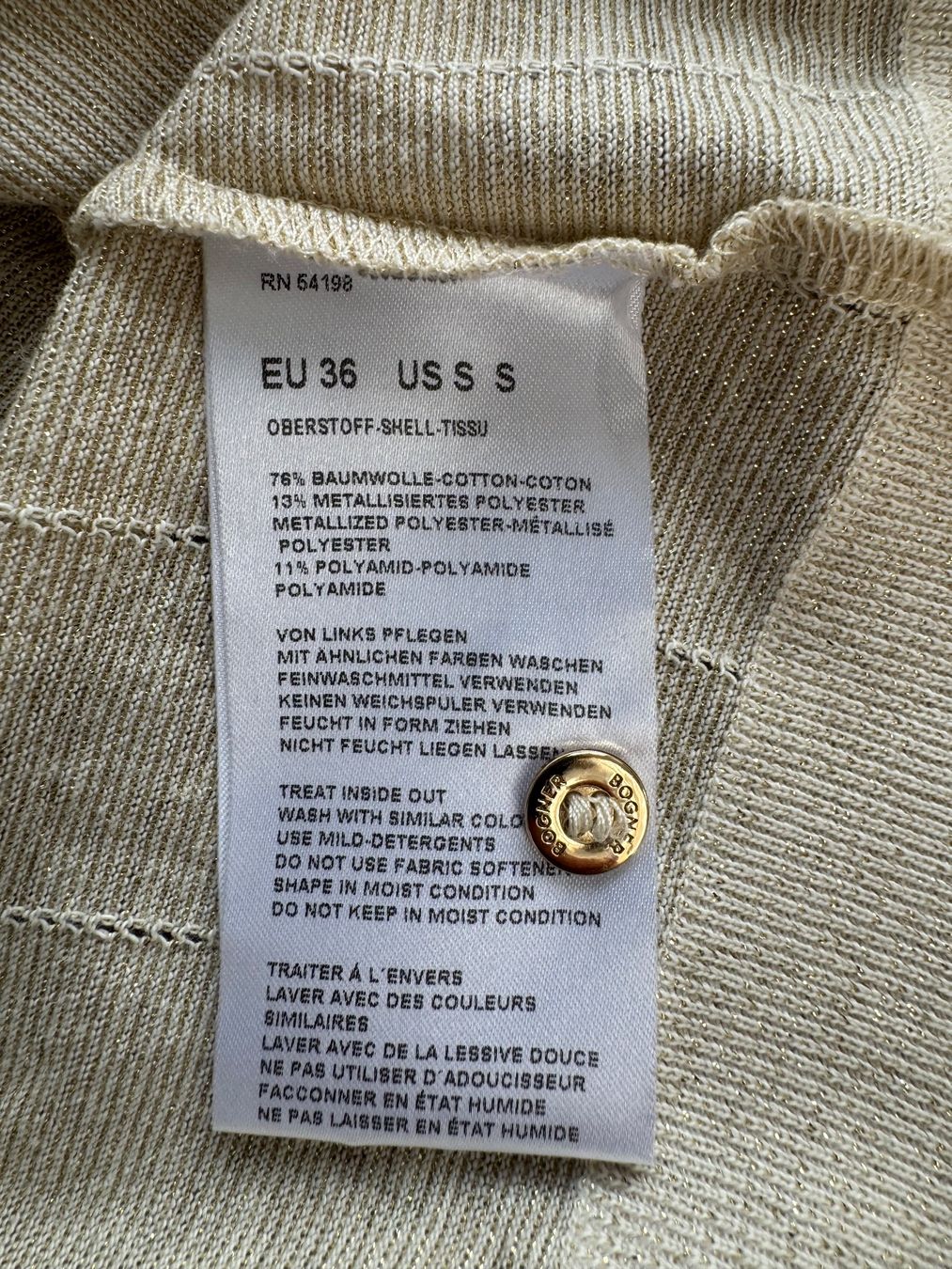 Bogner Magliette Polo: Bogner Kurzarm-Poloshirt mit Glanzfäden, Grösse 36 – Nuovo (secondo la descrizione) da Frauenfeld venduto da trouvaille_8500 5