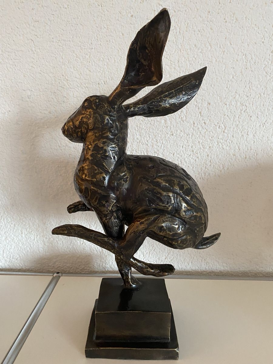 Skulpturen & Statuen: Bronze,  rennender Feldhase – Neu (gemäss Beschreibung) aus Zürich von eileenchen1 3