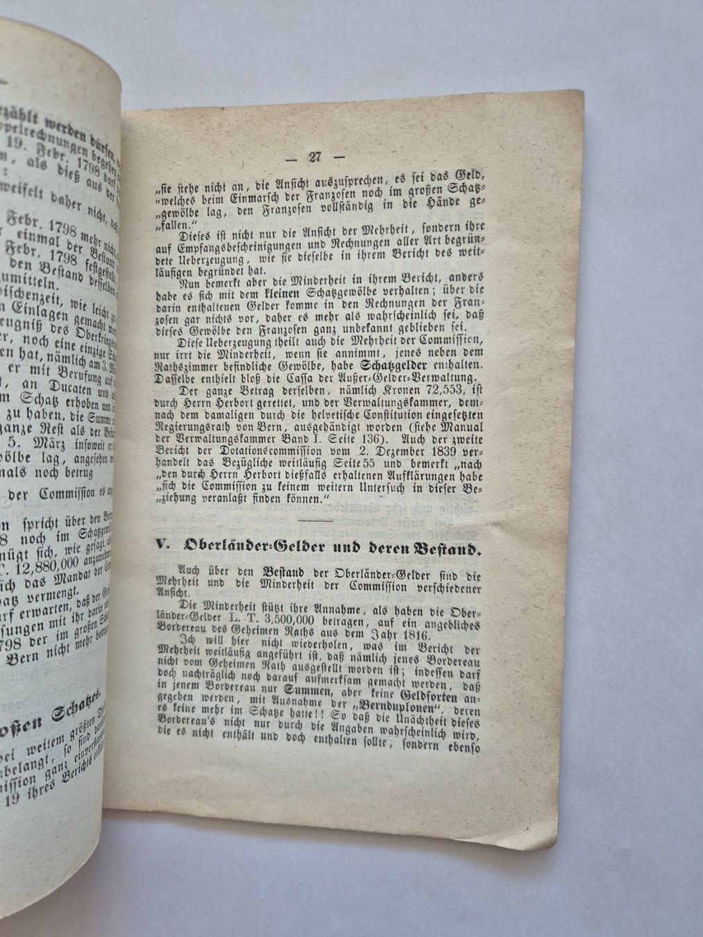 Livres: Eingangs-Bericht Schazgelder-Commission 1853 Bern – D'occasion à Langendorf par zvonu161 5