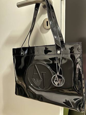 Borsa Armani Jeans Originale in Nero Lucido