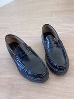 Schwarze Leder-Loafers in Gr. 40 , ungetragen