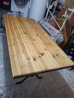 Schöner MASSIVER Holztisch Kiefer Gusseissen