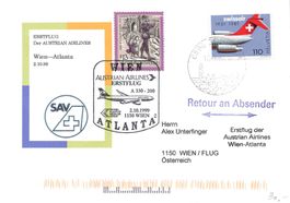 Wien Atlanta Austria aerofilatelia aerophil Gordola