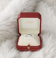 CARTIER Solitär 1895 Platin 950 Ring 0.27ct Diamant – Gr 51