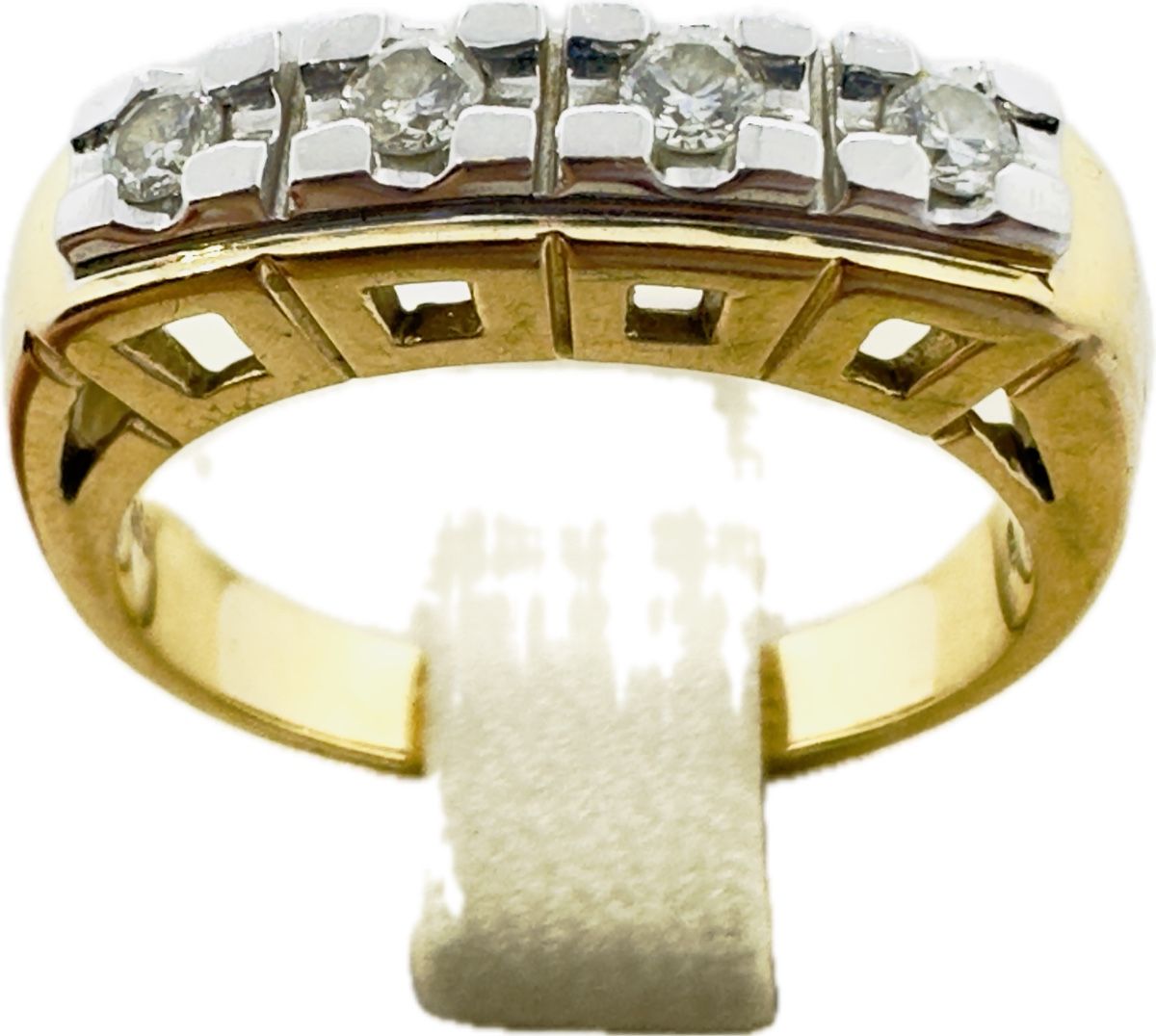 Anelli: 585/14 Karat Gold Ring mit 4 Brillanten – Usato da Murg venduto da MTGold 2