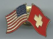 USA und Schweiz Flaggen, Pin