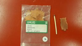 Emailieren mit 10 Kupfer Rohlinge UHU, Eule von UHLIG