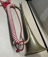 Vintage Signalhorn / Posthorn aus Messing mit Zierkordel