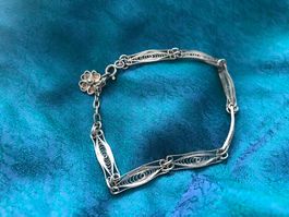 Silber Armband mit Kleeblatt