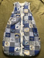 Baby-Schlafsack blau/weiss Muster Gr. 70/80