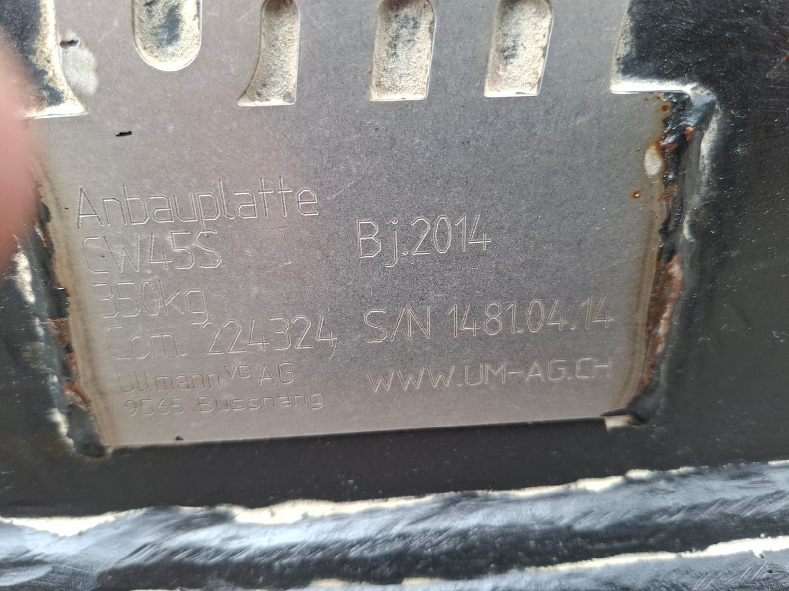 Escavatori: Anbauplatte CW45s – Usato da Sigigen venduto da Arnika011 3