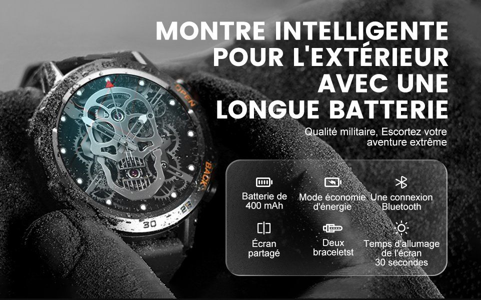Smartwatch: Outdoor Multifunktion Smartwatch mit 2 Armbändern – Nuovo e nell'imballaggio originale da Châtelaine venduto da topshop.switzerland 8